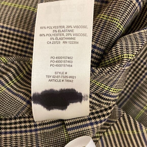 Aritzia Sunday Best Plaid Pleated Mini Skirt Black Blue Neon Green Size 00 - Picture 5 of 5